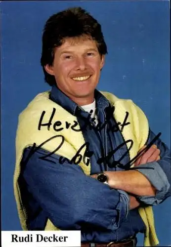 Ak Schauspieler Rudi Decker, Portrait, 's bayrische Podium, Autogramm