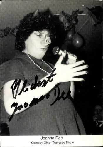 Ak Comedian Joanna Dee, Comedy Girls Travestie Show, Portrait, Schweinenase, Autogramm