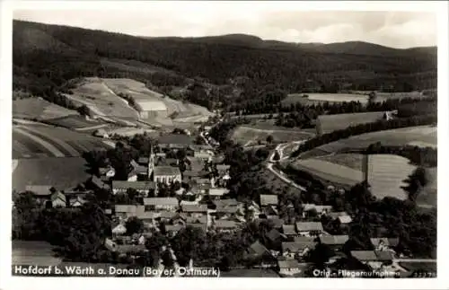 Ak Hofdorf Wörth an der Donau Oberpfalz Bayern, Fliegeraufnahme