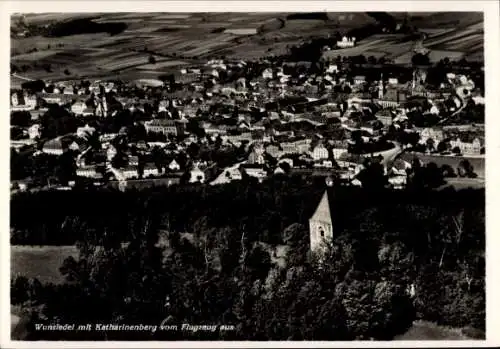 Ak Wunsiedel im Fichtelgebirge Oberfranken, Fliegeraufnahme, Katharinenberg