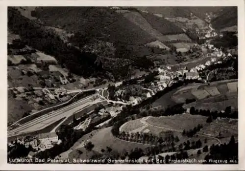 Ak Bad Peterstal Griesbach im Schwarzwald Baden, Fliegeraufnahme, Bad Freiersbach