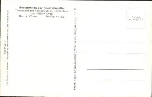 Ak Durlach Karlsruhe in Baden, Fliegeraufnahme, Turmberg, Restauration Friedrichshöhe