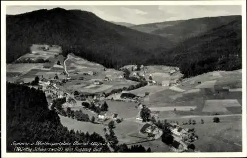 Ak Obertal Baiersbronn Schwarzwald, Fliegeraufnahme,Ort