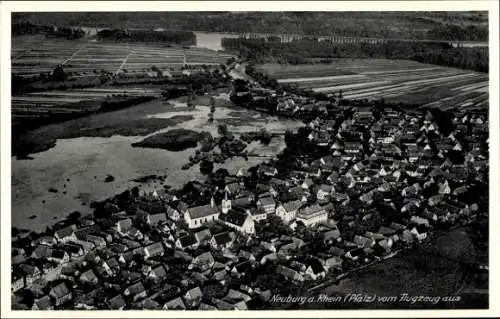 Ak Neuburg am Rhein Pfalz, Fliegeraufnahme