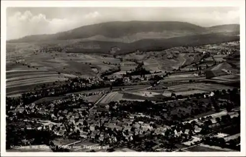 Ak Marnheim im Donnersbergkreis Pfalz, Fliegeraufnahme