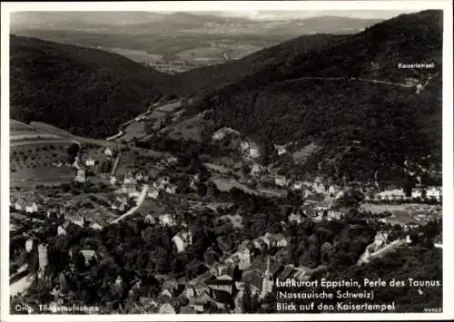 Ak Eppstein im Taunus, Kaisertempel, Fliegeraufnahme