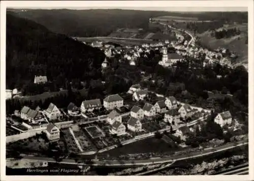 Ak Herrlingen Blaustein in Württemberg, Fliegeraufnahme