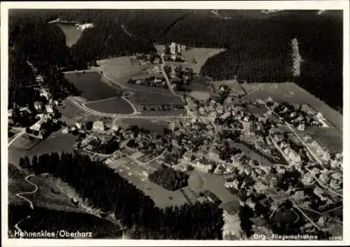 Ak Hahnenklee Bockswiese Goslar im Harz, Fliegeraufnahme