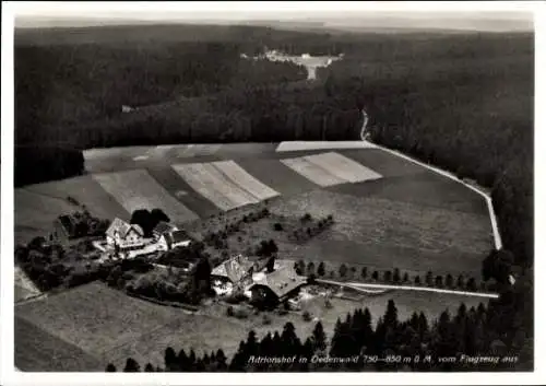 Ak Oedenwald Ödenwald Loßburg im Schwarzwald, Adrionshof, Fliegeraufnahme