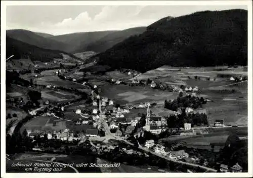 Ak Mitteltal Baiersbronn im Schwarzwald, Fliegeraufnahme