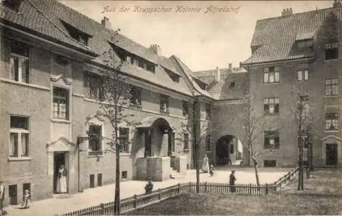 Ak Holsterhausen Essen Ruhrgebiet, Siedlung Alfredshof, Kruppsche Kolonie, Mütter, Kinder