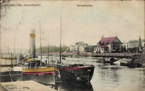 Ak Duisburg im Ruhrgebiet, Kaiserhafen, Dampfer