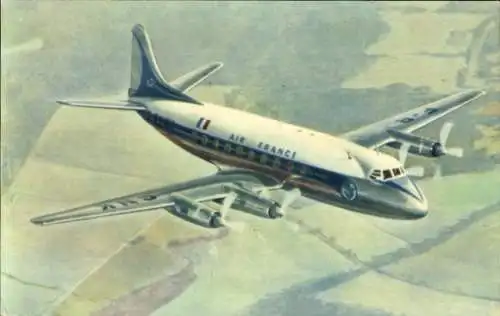 Ak Französisches Passagierflugzeug, Air France, Vickers Viscount