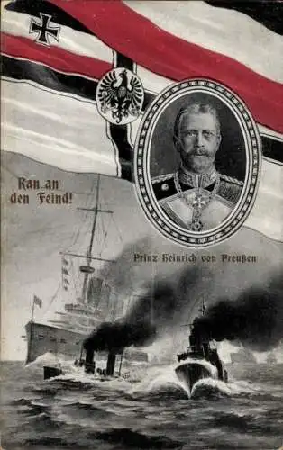 Ak Deutsches Kriegsschiff, Großadmiral Prinz Albert Wilhelm Heinrich von Preußen, Ran an den Feind