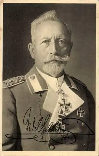 Ak Kaiser Wilhelm II., Portrait im Exil in Doorn, Eisernes Kreuz