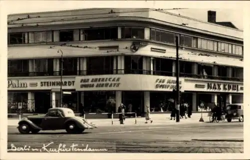 Foto Ak Berlin Charlottenburg, Kurfürstendamm, Geschäft Max Kühl, Pan American World Airways