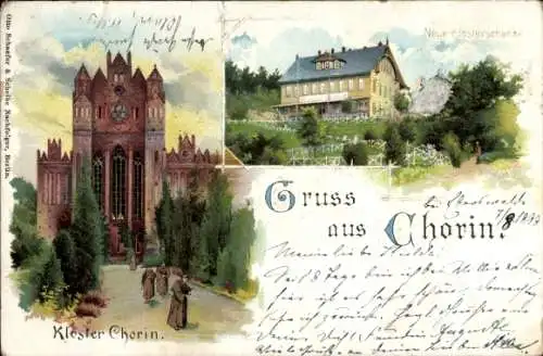 Litho Chorin in der Mark, Kloster Chorin, neue Klosterschänke