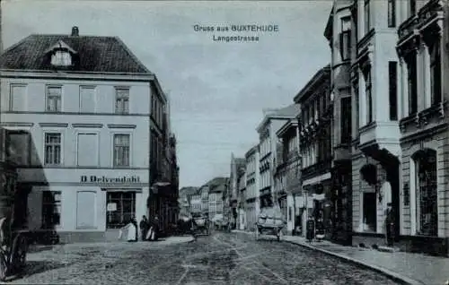 Ak Buxtehude in Niedersachsen, Langestraße, Geschäft D. Delvendahl