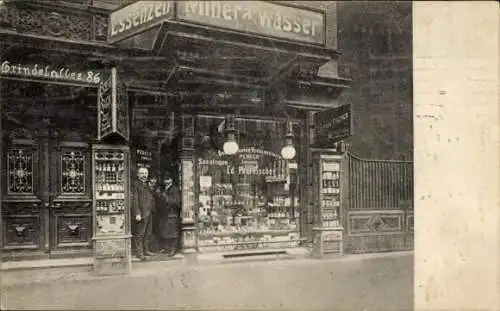 Ak Hamburg Eimsbüttel Rotherbaum, Geschäft für Essenzen und Mineralwasser, Grindelallee 86