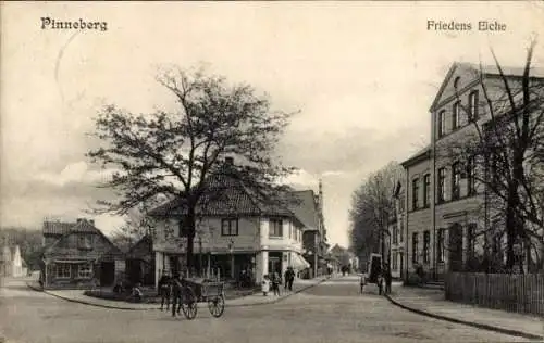 Ak Pinneberg in Holstein, Straßenpartie, Friedenseiche