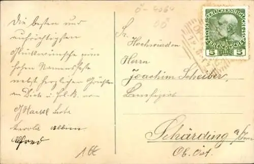 Ak Oftering in Oberösterreich, Schloss Freiling, Kirche, Gasthaus