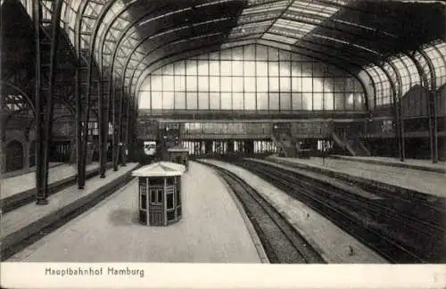 Ak Hamburg Mitte St. Georg, Innenansicht vom Hauptbahnhof, Bahnhofshalle