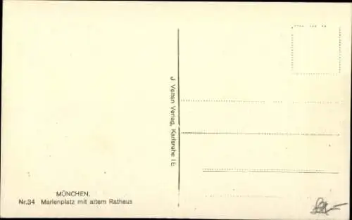 Ak München, Marienplatz, Altes Rathaus, Denkmal
