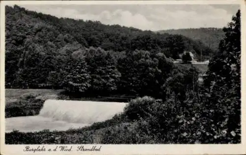 Ak Burglahr im Westerwald, Strandbad, Wehr