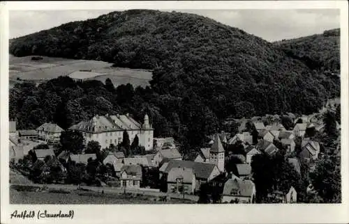 Ak Antfeld Olsberg im Sauerland, Ortsansicht, Vogelschau