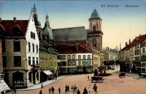 Ak St. Avold Lothringen Moselle, Marktplatz