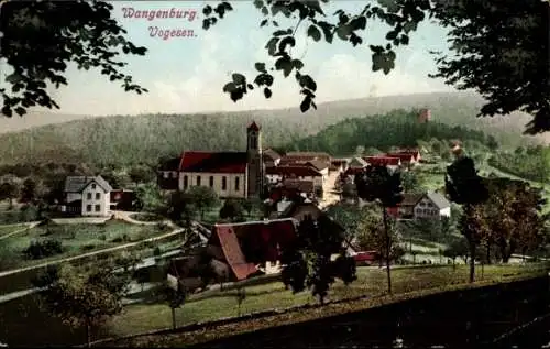 Ak Wangenbourg Wangenburg Elsass Bas Rhin, Gesamtansicht, Kirche