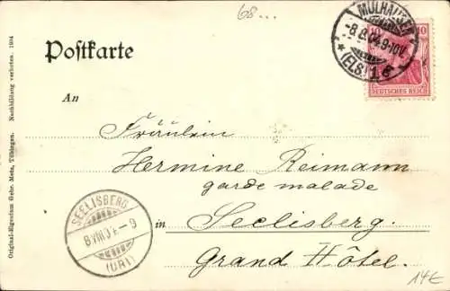 Ak Mulhouse Mülhausen Elsass Haut Rhin, Schwarzwaldplatz, Land- und Amtsgericht