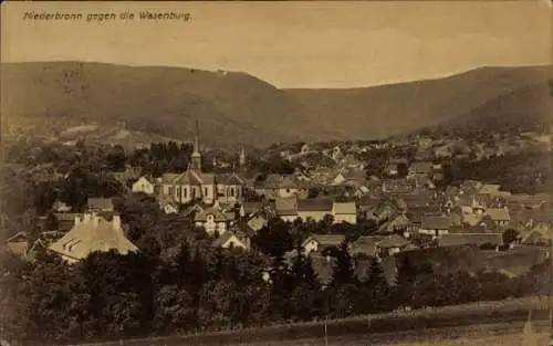 Ak Niederbronn les Bains Bad Niederbronn Elsass Bas Rhin, Gesamtansicht, Wasenburg