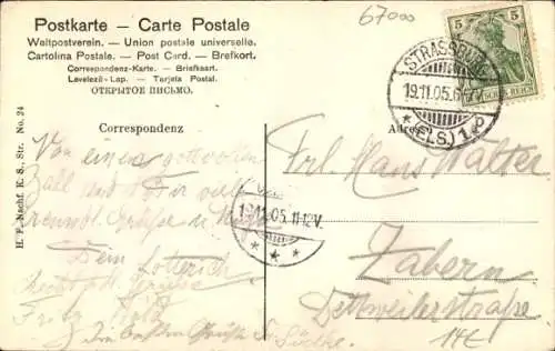 Ak Straßburg Elsass Bas Rhin, Sängerhaus