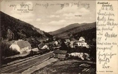 Ak Stambach Elsass Bas Rhin, Gesamtansicht, Gasthof zum Anker, Hoh-Barr, Zorntal