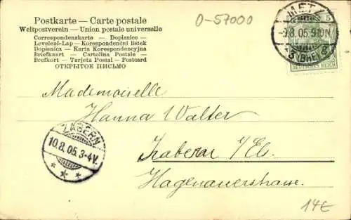 Ak Metz Moselle, Großes Festmahl auf dem Champ-a-Seille zu Ehren Kaiser Karl IV im Jahre 1356