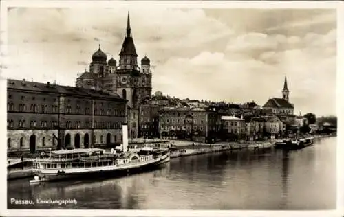 Ak Passau in Niederbayern, Teilansicht, Landungsplatz