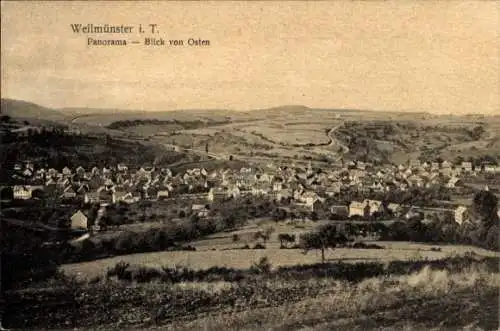 Ak Weilmünster im Taunus Hessen, Blick von Osten, Panorama