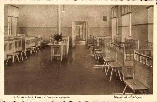 Ak Weilmünster im Taunus Hessen, Kindersanatorium, Kleinkinder Schlafsaal