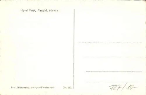 Ak Nagold im Schwarzwald, Hotel Post