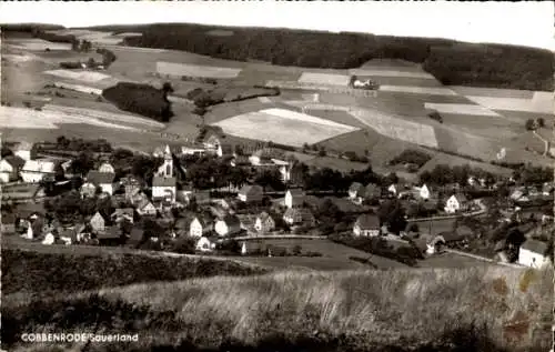 Ak Cobbenrode Eslohe Sauerland, Panorama, Hotel Pension Rote Erde