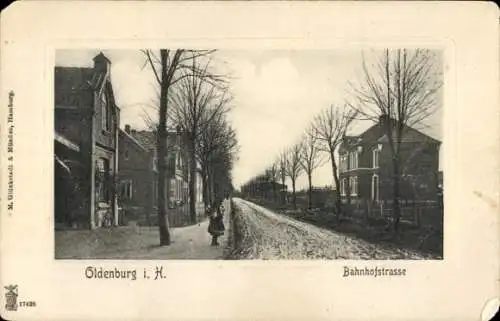 Präge Ak Oldenburg in Holstein, Bahnhofstraße