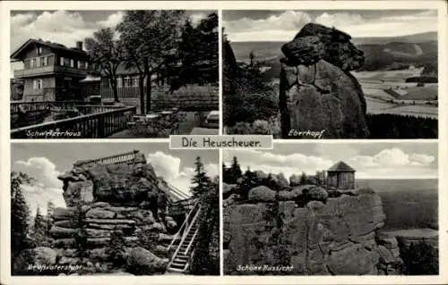 Ak Karłów Karlsberg Schlesien, Szczeliniec Wielki, Heuscheuer, Schweizerhaus, Eberkopf