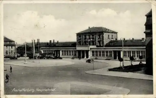 Ak Aschaffenburg in Unterfranken, Hauptbahnhof