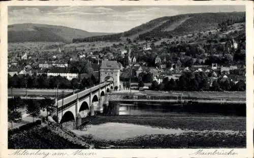 Ak Miltenberg in Unterfranken Bayern, Mainbrücke, Stadtblick