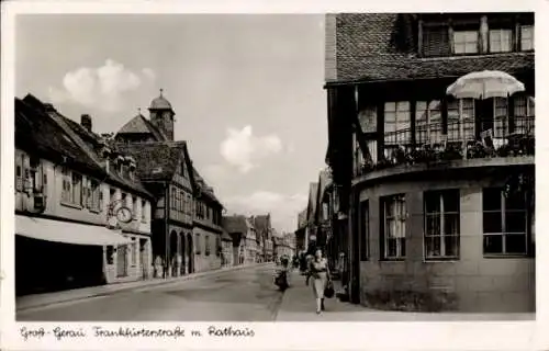 Ak Groß Gerau in Hessen, Frankfurter Straße mit Rathaus