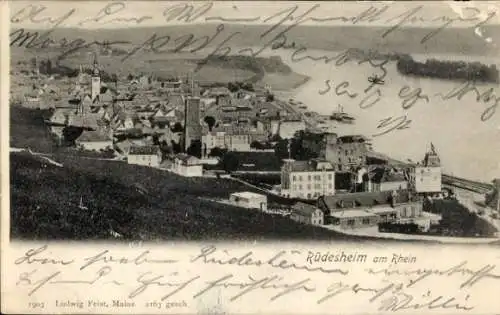 Ak Rüdesheim am Rhein, Panorama