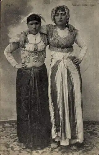 Ak Maghreb, Arabische Tracht, Zwei Frauen, Porträt