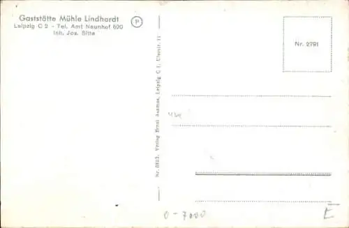 Ak Leipzig in Sachsen, Gaststätte Mühle Lindhardt, Gastraum