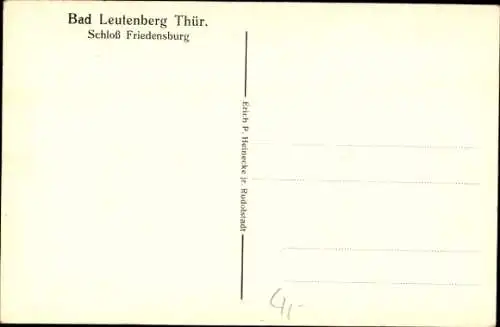 Ak Bad Leutenberg Thüringen, Schloss Friedensburg